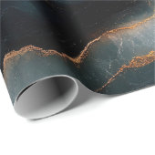 Agaat Geode Gold en Navy Blue Marble Cadeaupapier (Rol Hoek)