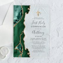 Agaat Geode Groen Goud Eerste Heilige Communie