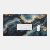 Agaat Geode met goud en marineblauw marmer Bureaumat (Keyboard & Muis)