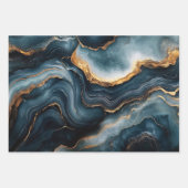 Agaat Geode met goud en marineblauw marmer Inpakpapier Vel (Voorkant 3)