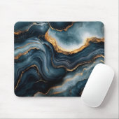 Agaat Geode met goud en marineblauw marmer Muismat (Met muis)