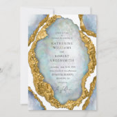 Agaat Geode Parel Gouden Bruiloft Uitnodiging (Voorkant)