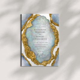 Agaat Geode Parel Gouden Bruiloft Uitnodiging