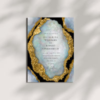 Agaat Geode Parel Gouden Bruiloft Uitnodiging