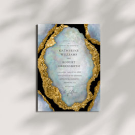 Agaat Geode Parel Gouden Bruiloft Uitnodiging