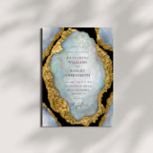 Agaat Geode Parel Gouden Bruiloft Uitnodiging