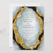 Agaat Geode Parel Gouden Bruiloft Uitnodiging (Voorkant)