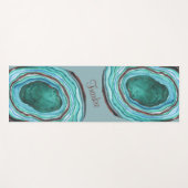 Agaat Geode Patroon in Blauw & Aqua - Gepersonalis Yogamat (Voorkant (horizontaal))
