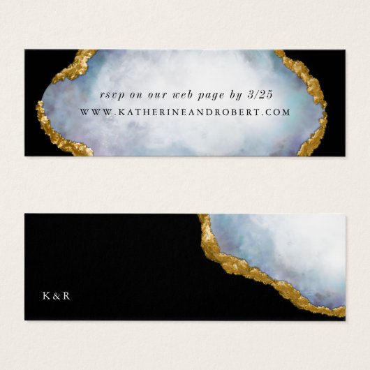 Agaat Geode Pearl Golden Wedding Insert Kaart (Voorkant /achterkant)