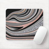 Agaat Geode roos Gold Silver Black Muismat (Met muis)