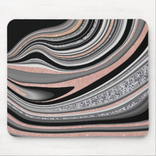 Agaat Geode roos Gold Silver Black Muismat