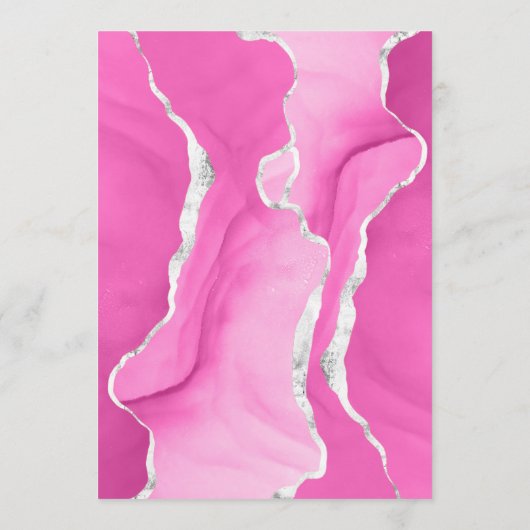 Agaat Geode Roze Zilveren Glitter Bruiloft Menu (Achterkant)