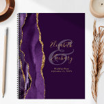 Agaat Geode Script Paarse gouden pruim bruiloft pl Planner<br><div class="desc">Deze elegante moderne weddingplanner heeft een paarse waterverf design afgewerkt met faux gold glitter. Pas eenvoudig de goudkleurige tekst aan op een rijke pruimenachtergrond, met de namen van de bruid en bruidegom in handschrift kalligrafie over een groot ampersand. Voeg de titel en trouwdatum hieronder cursief toe. De achterkant heeft een...</div>