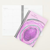 Agaat Geode Waterverf Slice - Roze Aqua Paarse Planner (Display)