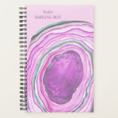 Agaat Geode Waterverf Slice - Roze Aqua Paarse Planner (Voorkant)