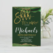 Agaat Goud & Groen Verrassingsfeestje Kaart (Staand voorkant)