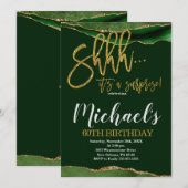 Agaat Goud & Groen Verrassingsfeestje Kaart (Voorkant / Achterkant)