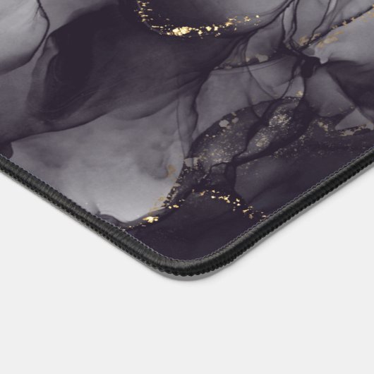 Agaat Grijs en Zwart Marmer Custom Naam Letter Bureaumat (Hoek)