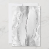 Agaat Grijs Wit Zilver Modern Script Bruiloft Save The Date (Achterkant)