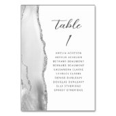 Agaat Grijs Zilver Modern Script Bruiloft Kaart (Achterkant)