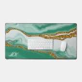 Agaat groen en goud marmeren werveling bureaumat (Keyboard & Muis)