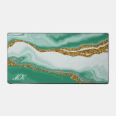 Agaat groen en goud marmeren werveling bureaumat (Voorkant)