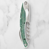 Agaat Groen Goud Aangepaste Naam Ober's Kurkentrek Kurkentrekker (Achterkant)