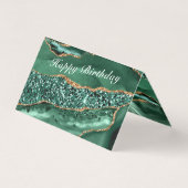 Agaat Groen Goud Emarald Verjaardag Kaart (Achterkant)