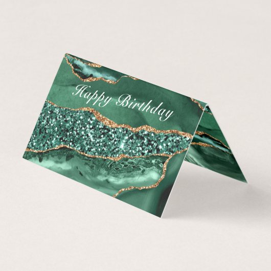 Agaat Groen Goud Emarald Verjaardag Kaart (Achterkant)