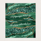 Agaat Groen Goud Emarald Verjaardag Kaart (Buitenkant ongevouwen)