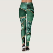 Agaat Groen Goud Glitter Smaragd Leggings (Achterkant)