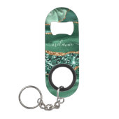 Agaat Groen Goud Jouw naam Sleutelhanger Flesopene Mini Flessenopener (Voorkant)