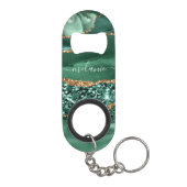 Agaat Groen Goud Jouw naam Sleutelhanger Flesopene Mini Flessenopener (Achterkant)