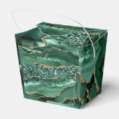 Agaat Groen Goud Smaragd Custom Name Favor Box Bedankdoosjes (Achterkant)