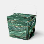 Agaat Groen Goud Smaragd Custom Name Favor Box Bedankdoosjes (Voorkant Zijde)