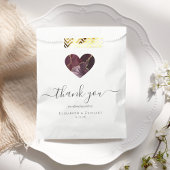 Agaat hart script dank u bordeaux gouden bruiloft bedankzakje