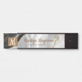 Agaat Kantoor deurteken Zwart Wit Goud Glitter Deurbordje (Voorkant)