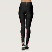 Agaat marmer glitter roze zwart goud leggings (Achterkant)