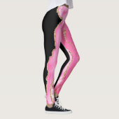 Agaat marmer glitter roze zwart goud leggings (Rechts)
