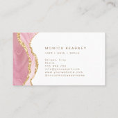 Agaat Marmer Goud Glitter Monogram Visitekaartje (Achterkant)