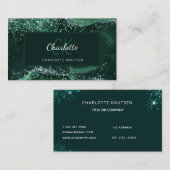 Agaat marmer groen monogram visitekaartje (Voorkant / Achterkant)