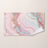 Agaat Marmer Modern Blauw Roze Goud Collectie Bad Handdoek (Handdoek)