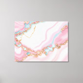 Agaat Marmer Modern Blauw Roze Goud Collectie Canvas Afdruk (Voorkant)