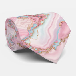Agaat Marmer Modern Blauw Roze Goud Collectie Stropdas