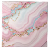 Agaat Marmer Modern Blauw Roze Goud Collectie Tegeltje (Voorkant)