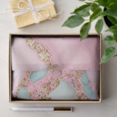 Agaat Marmer Modern Blauw Roze Goud Collectie Tissuepapier (Geschenk)