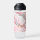 Agaat Marmer Modern Blauw Roze Goud Collectie Waterfles (Achterkant)