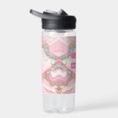 Agaat Marmer Modern Blauw Roze Goud Collectie Waterfles (Rechts)