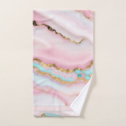 Agaat Marmer Populair Blauw Roze Goud Collectie Bad Handdoek (Handdoek)