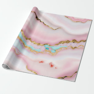 Agaat Marmer Populair Blauw Roze Goud Collectie Cadeaupapier